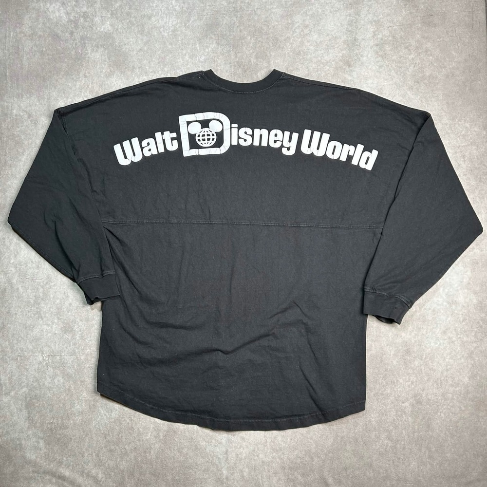 Walt Disney World Spirit Jersey Black Long Sleeve Logo Shirt XXL Adults flaw*